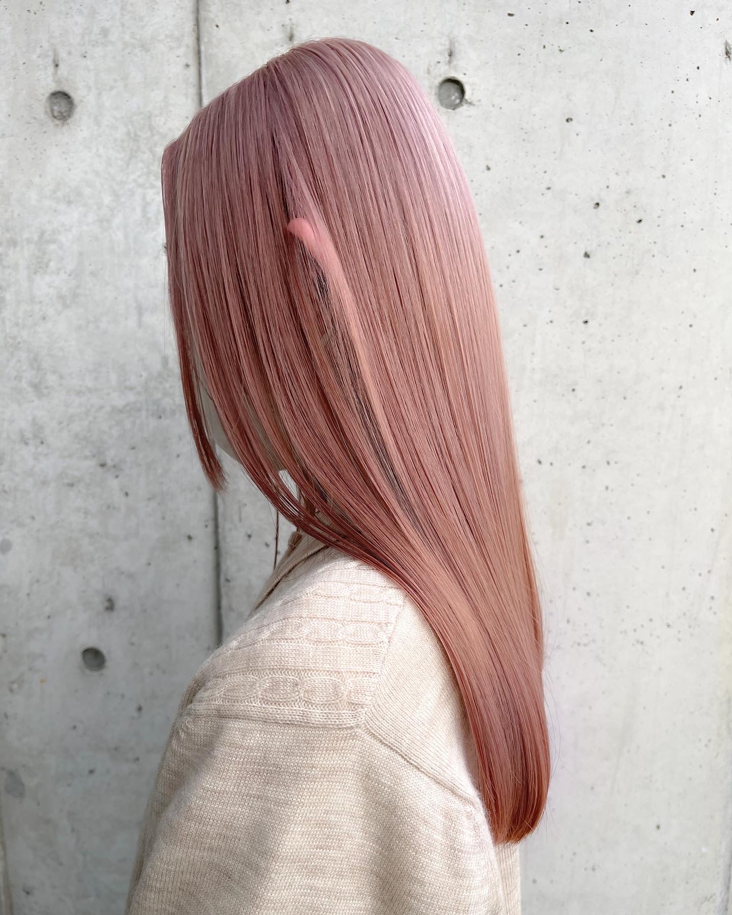 ピンクベージュ by ryo__hair - ヘアカラーレシピ｜hairinfo（ヘア