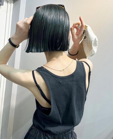 nanaco】さん｜ネイビーグリーンカラー by HAIRinfo - ヘアカラー