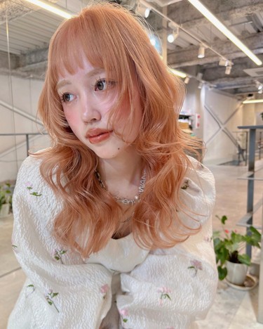momo】さん｜ペールオレンジカラー by HAIRinfo - ヘアカラーレシピ