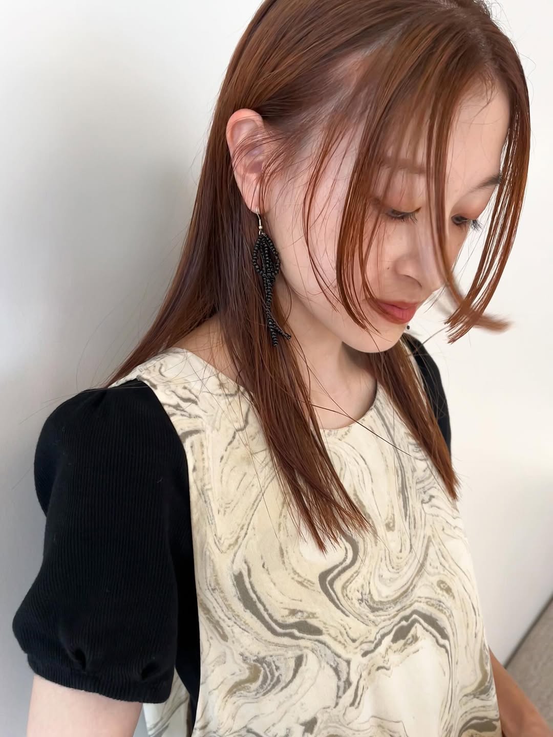 はち】さん｜オレンジブラウンカラー by HAIRinfo - ヘアカラーレシピ